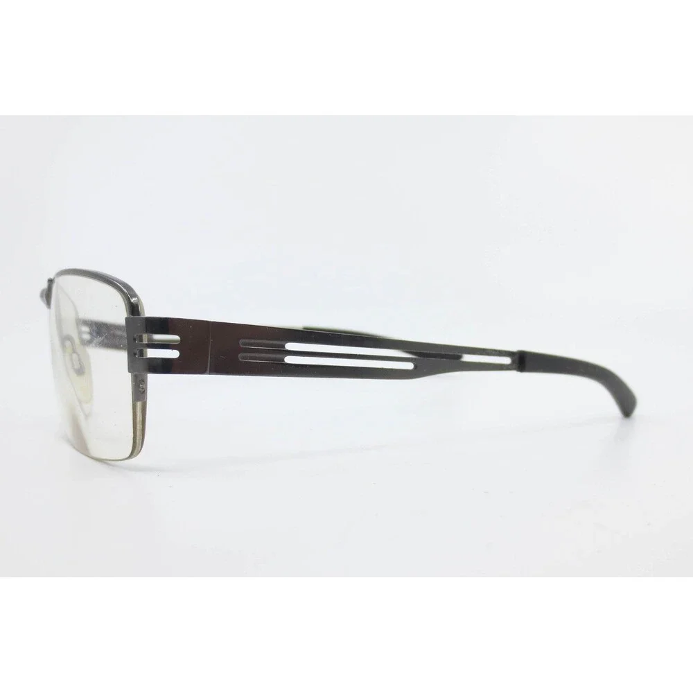 Shaquille O'Neal Mens Eyeglass Frames Gunmetal Semi Rimless Rectangular